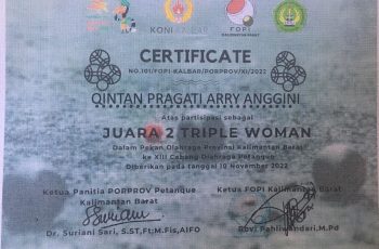 JUARA II PORPROV Triple Woman Petanque – Qintan Pragati Arry Anggini